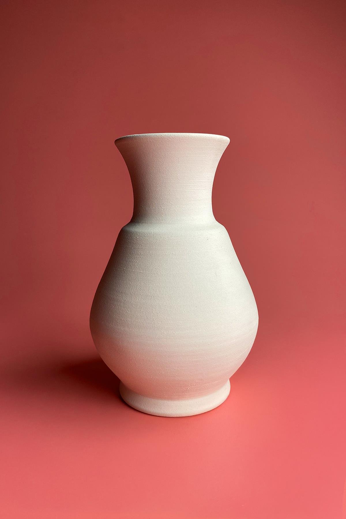 Oil Lamp Vase Ceramic Bisque