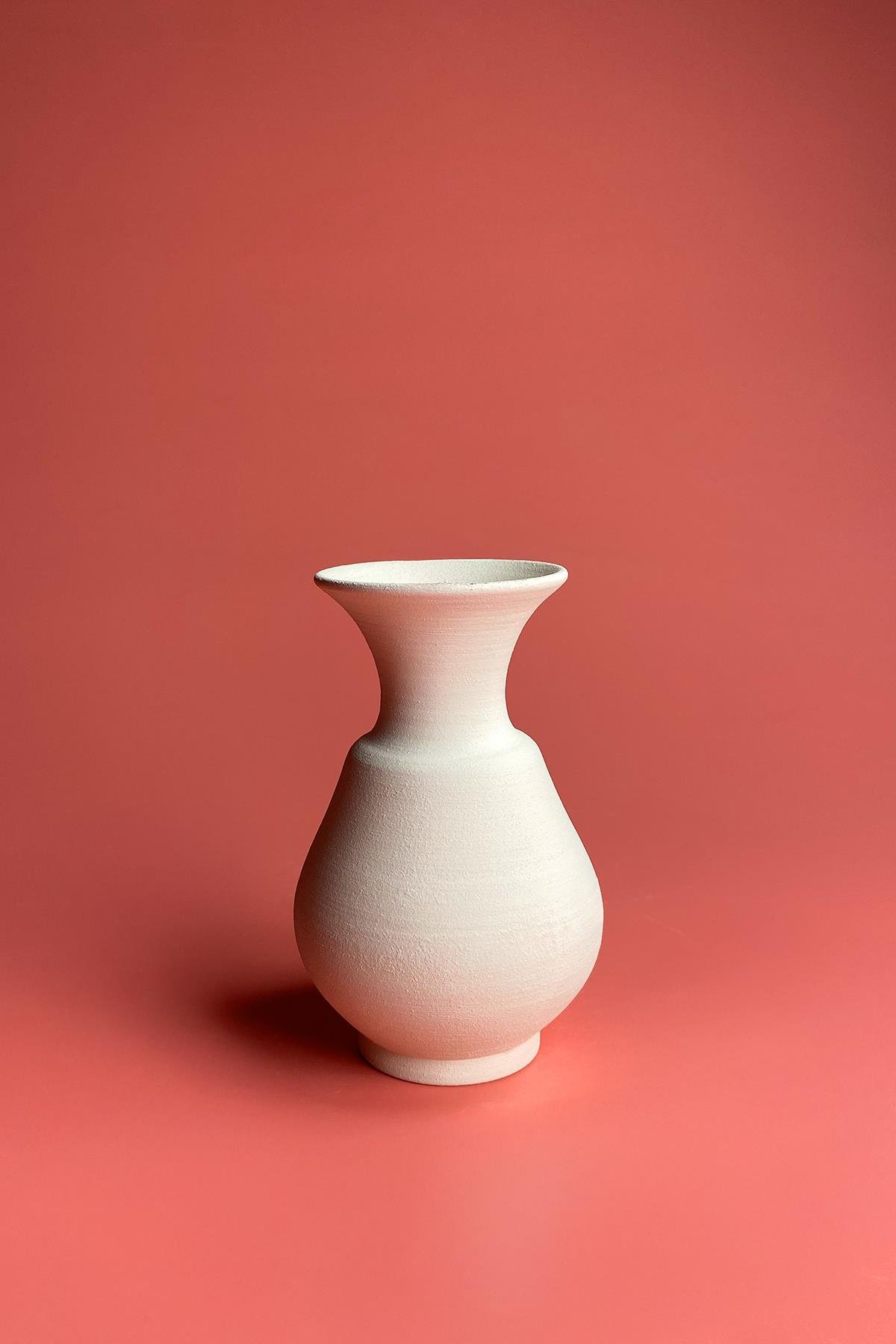 Oil Lamp Vase Ceramic Bisque