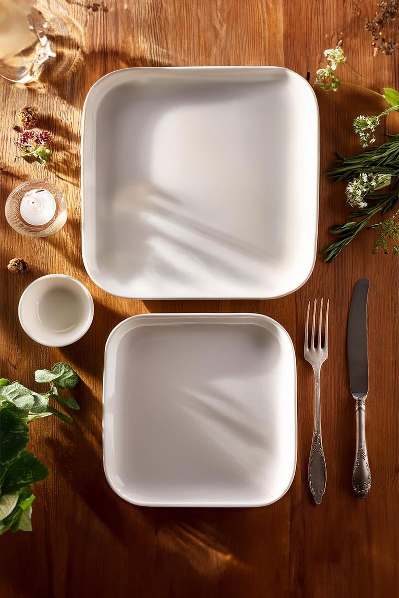 Square Oval Edge Plate - Ceramic Bisque