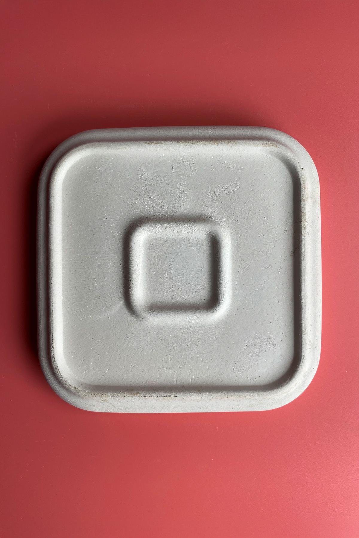 Square Oval Edge Plate - Ceramic Bisque