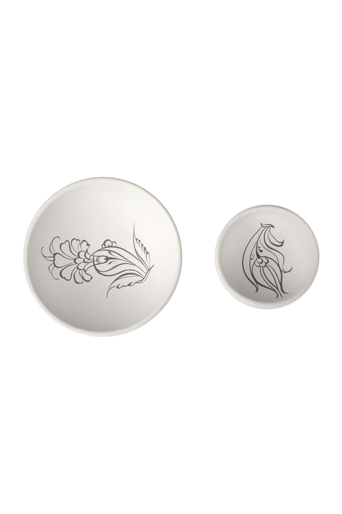 Bowl 5 Cm Ceramic Bisque Ornamented