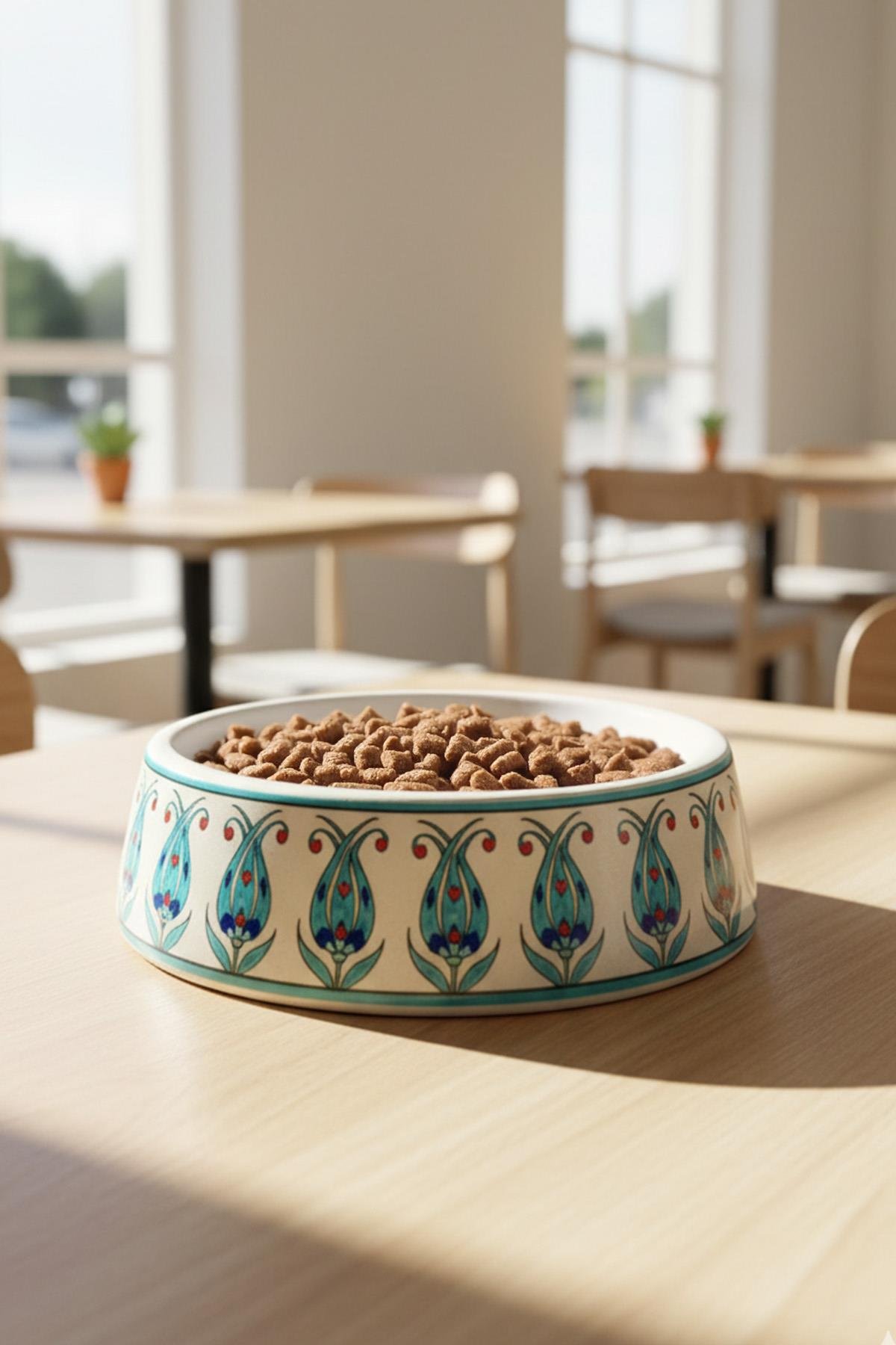 Тарелка для еды кошек и собак керамическая бисквит