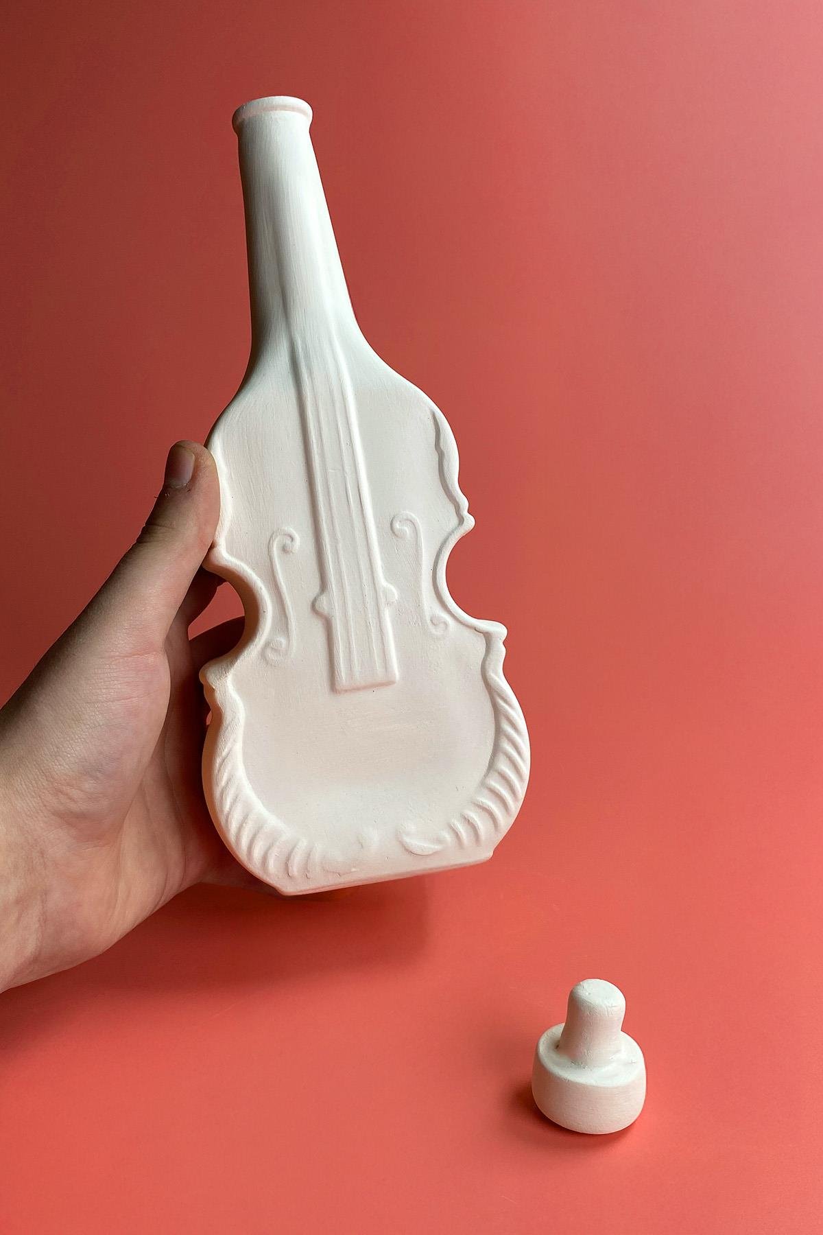 Keman Şişe - Seramik Bisküvi