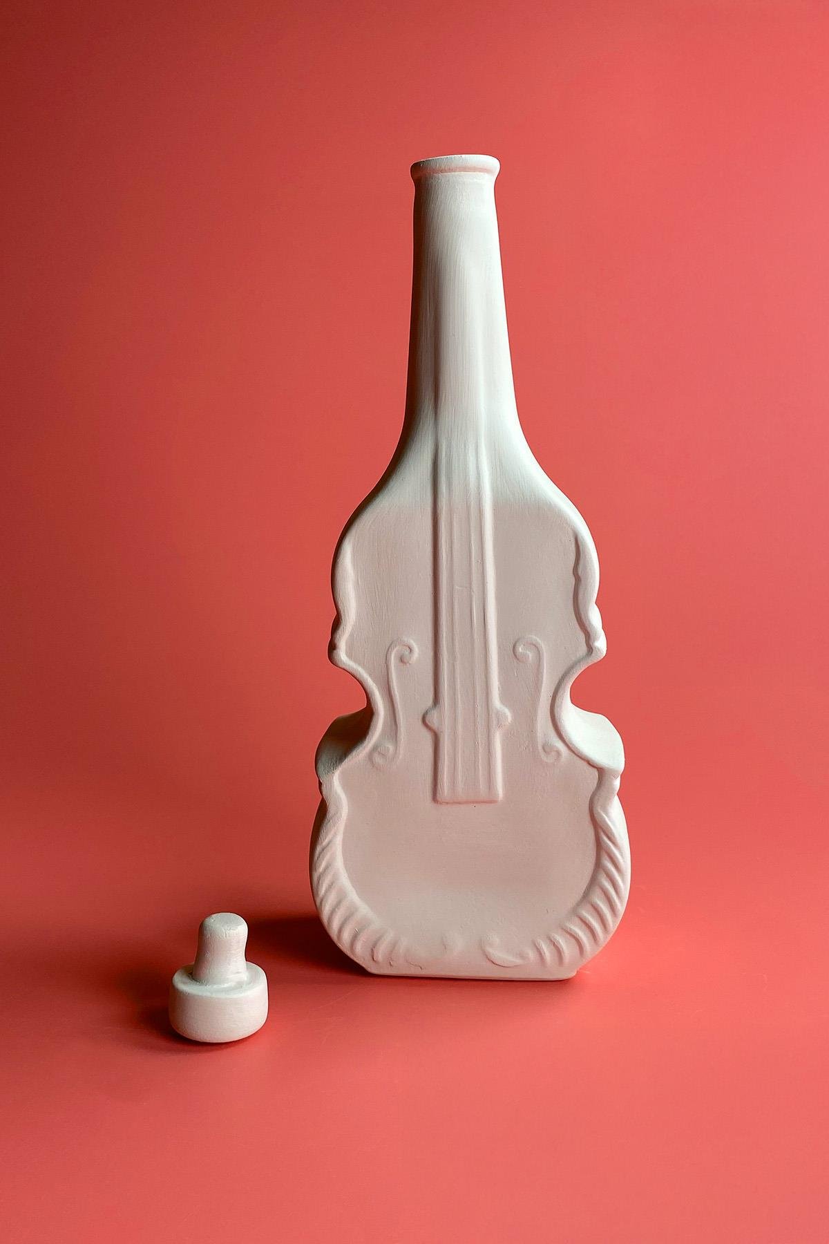 Keman Şişe - Seramik Bisküvi