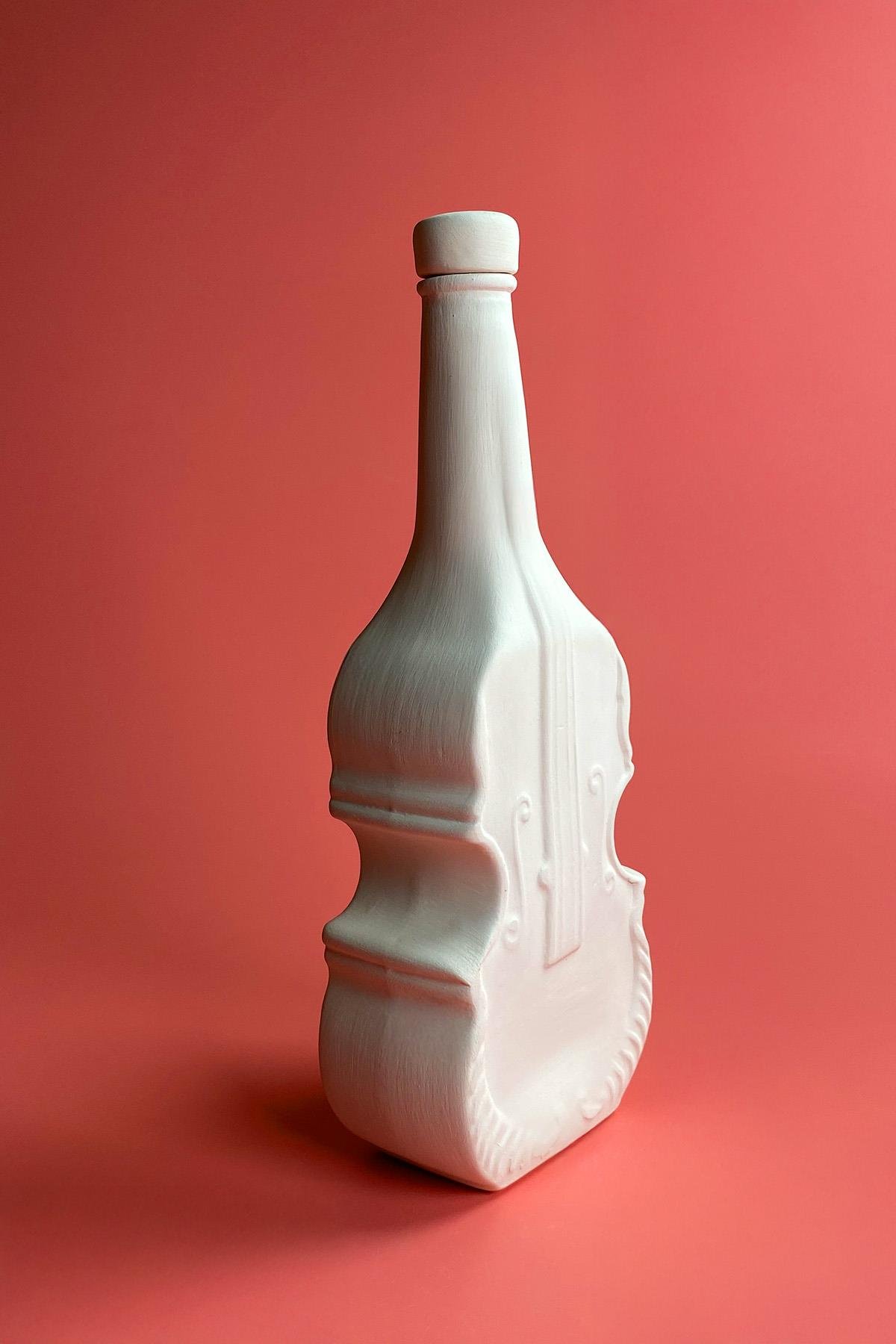 Keman Şişe - Seramik Bisküvi