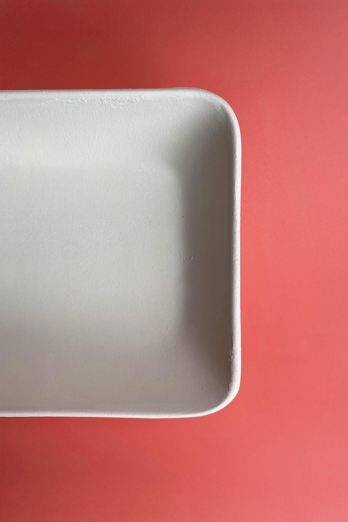 Köşeli Kase Seramik Bisküvi