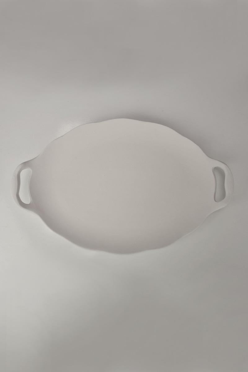 Tray With Handle Ceramic Bisque