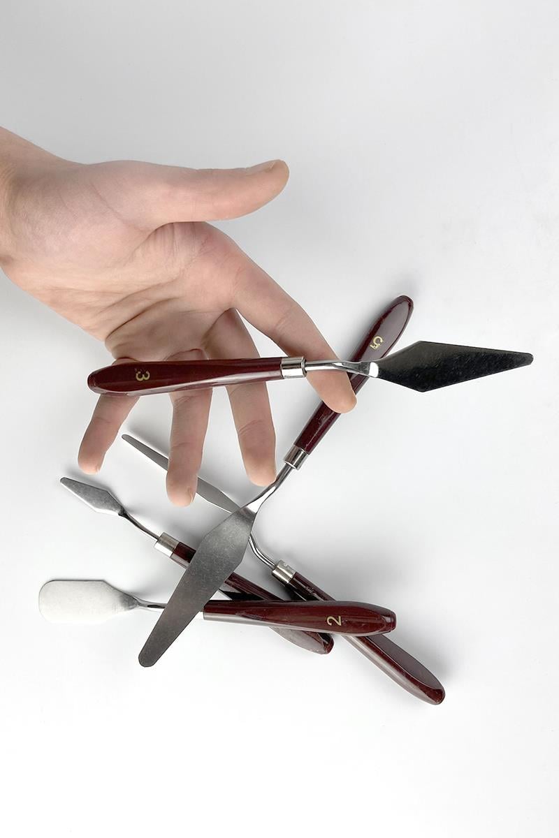 Metal Spatula Set Kahverengi