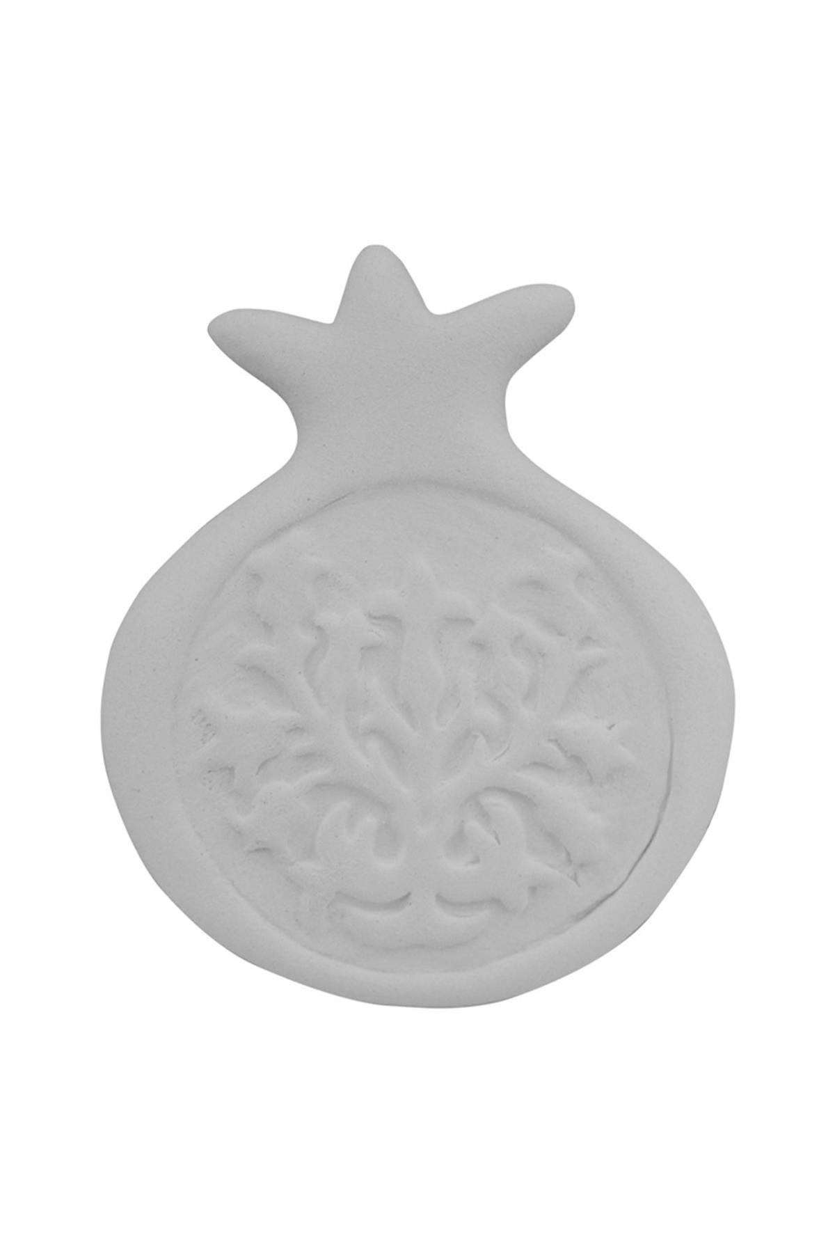 Ornamented Pomegranate Ceramic Bisque