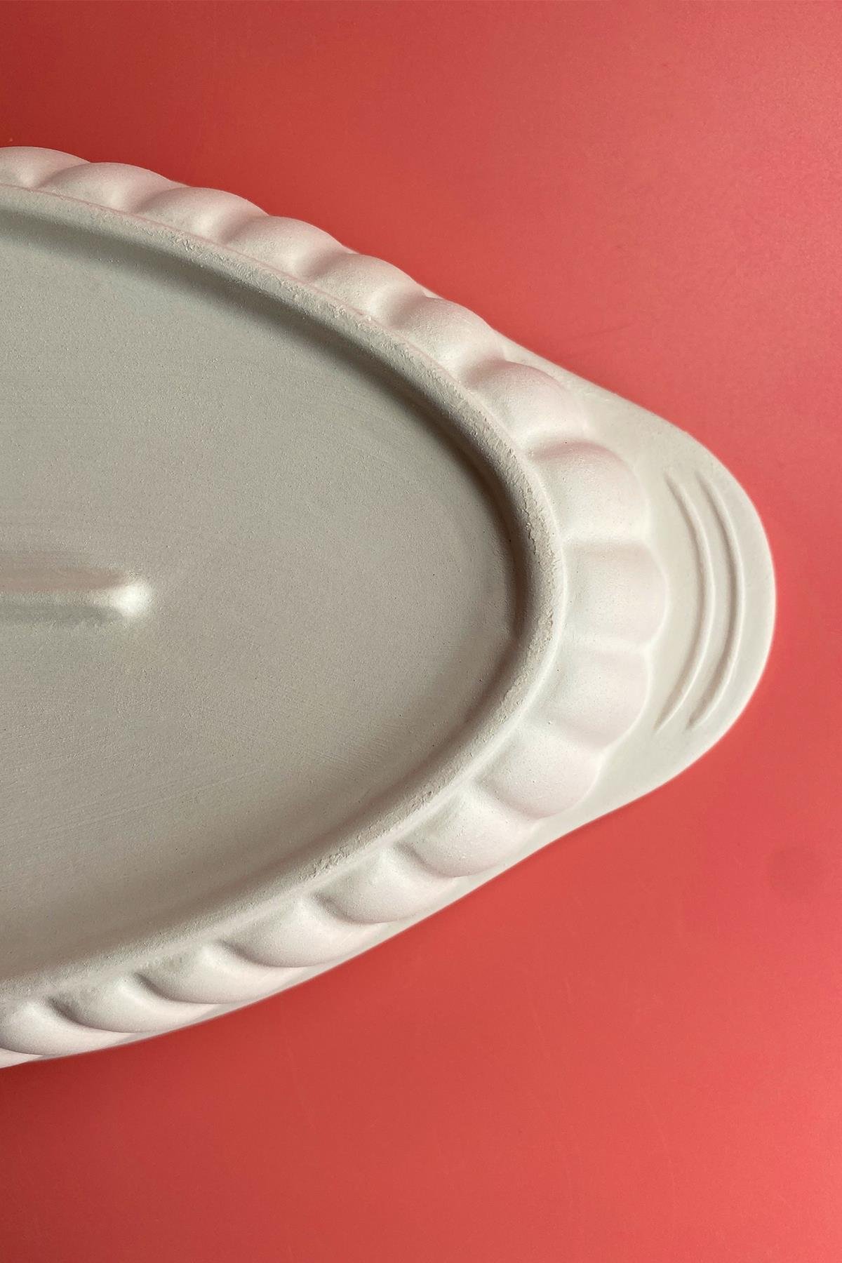 Oval Fırın Kabı - Seramik Bisküvi