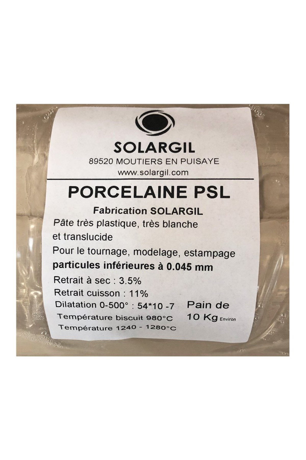 PORCELAINE PSL TRES BLANCHE ET TRES FINE PORCELAIN 1250 - 1300°C