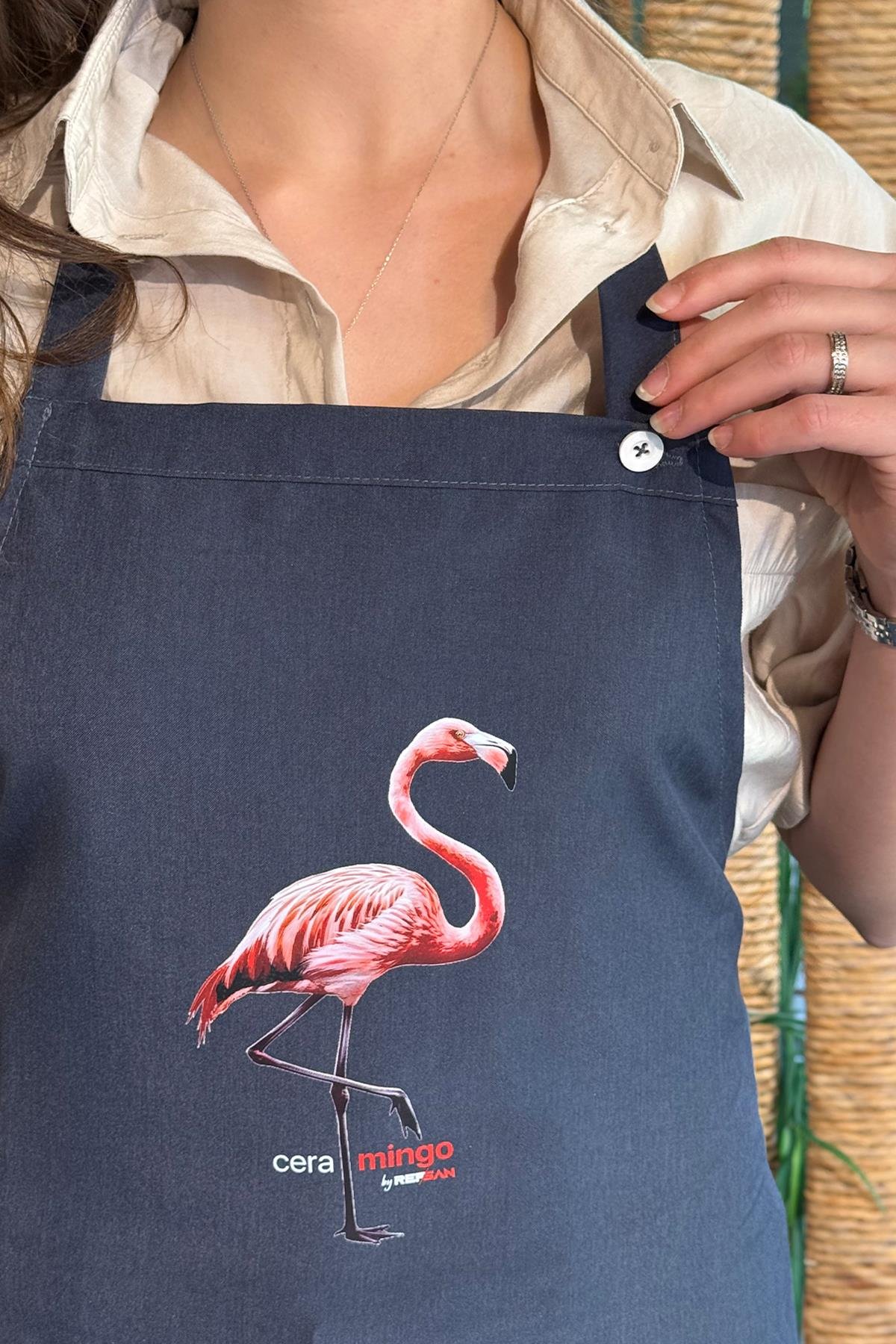 Renkli Stylish Atölye Önlüğü - Flamingo