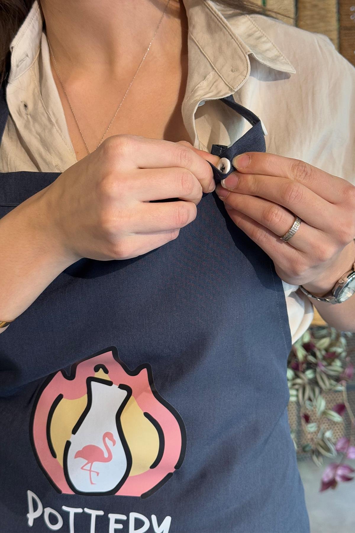 Colorful Stylish Workshop Apron - Pottery Fire
