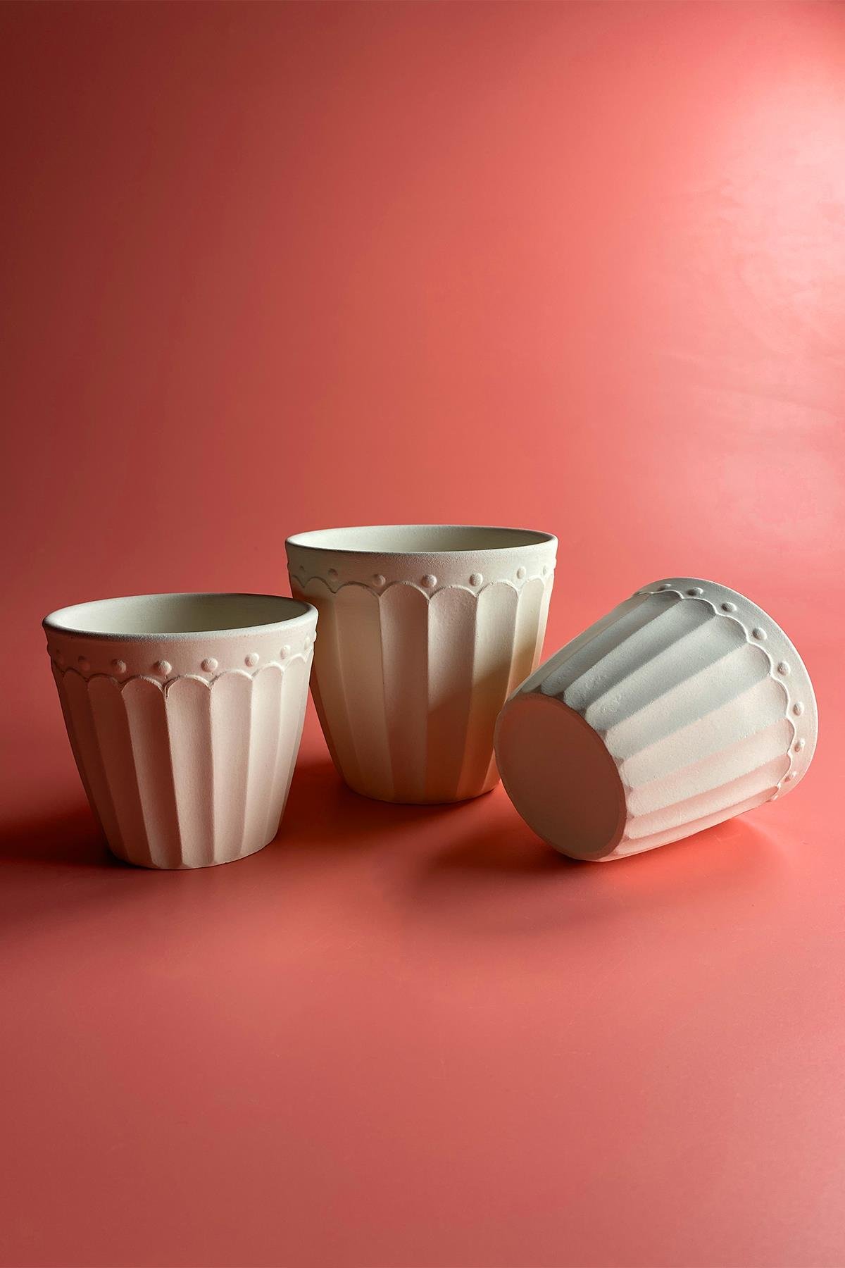 Saksı - Seramik Bisküvi