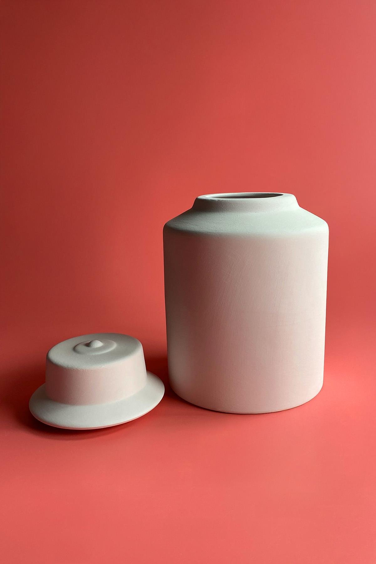 Silindir Vazo Seramik Bisküvi