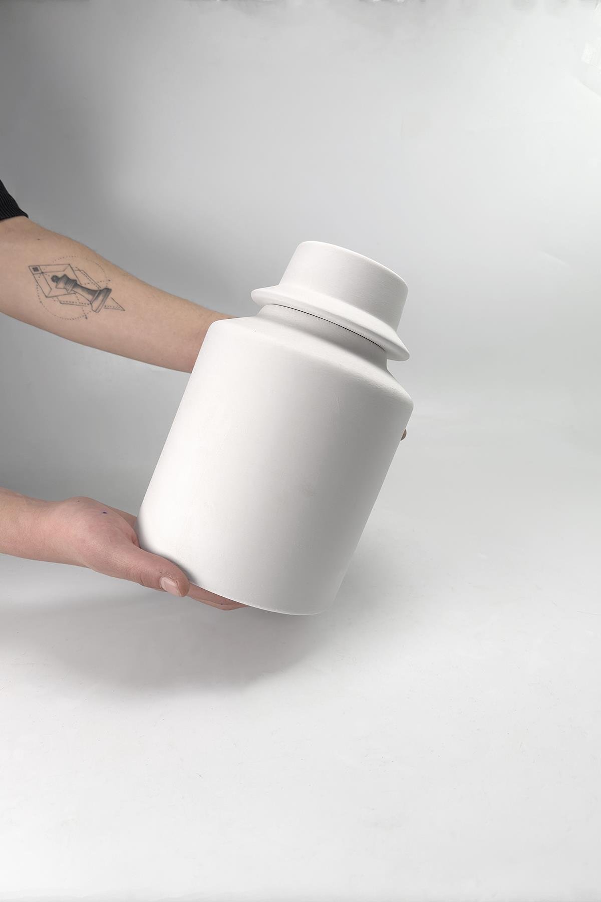 Silindir Vazo Seramik Bisküvi