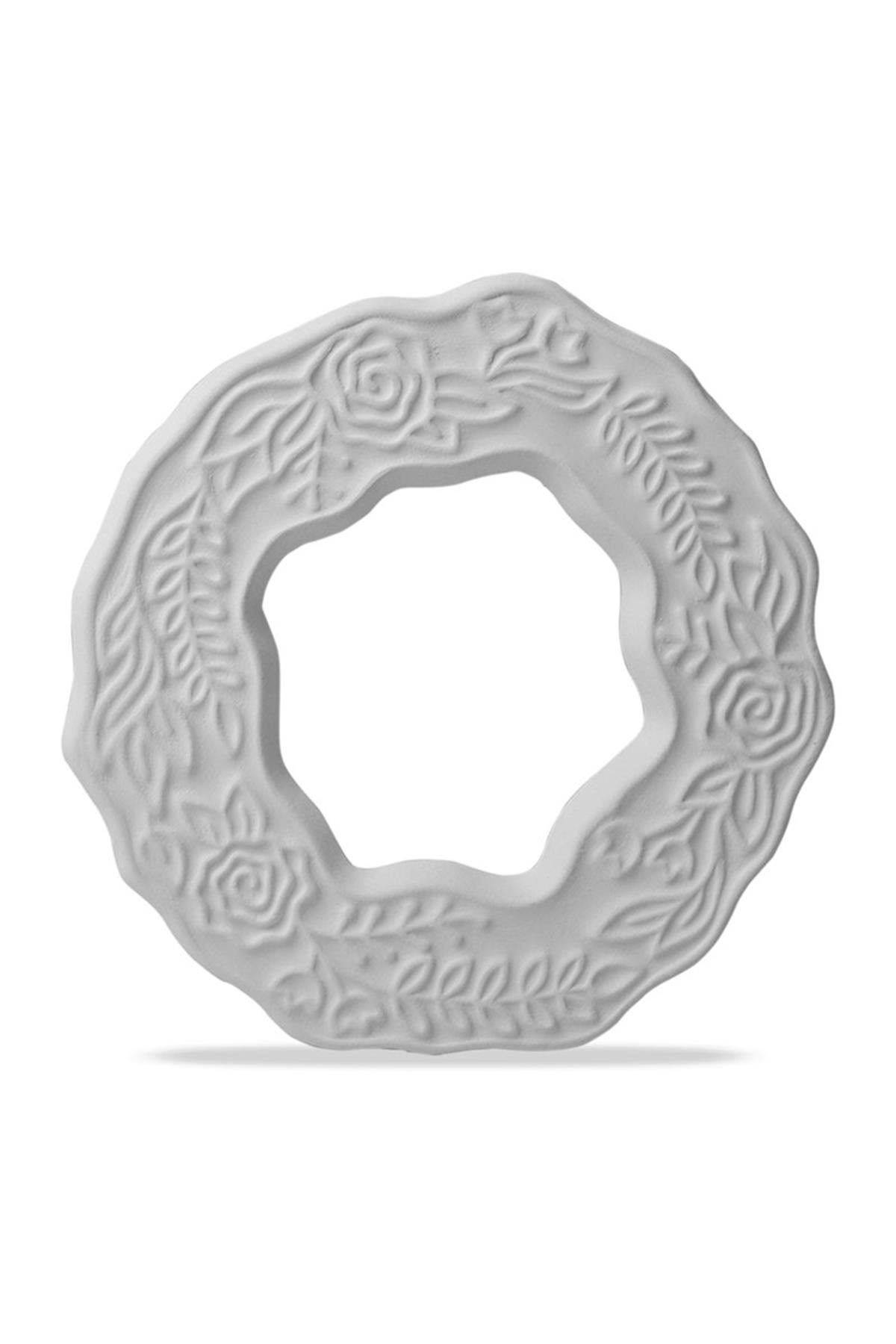 Round Decorated Frame Ceramic Bisque