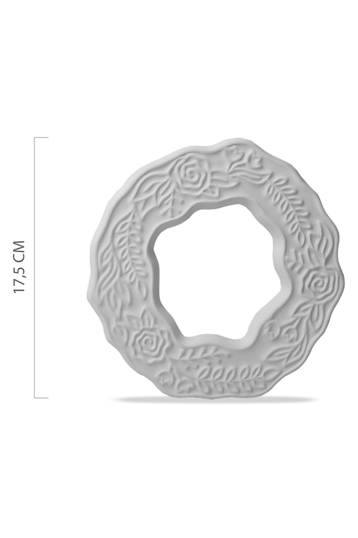 Round Decorated Frame Ceramic Bisque
