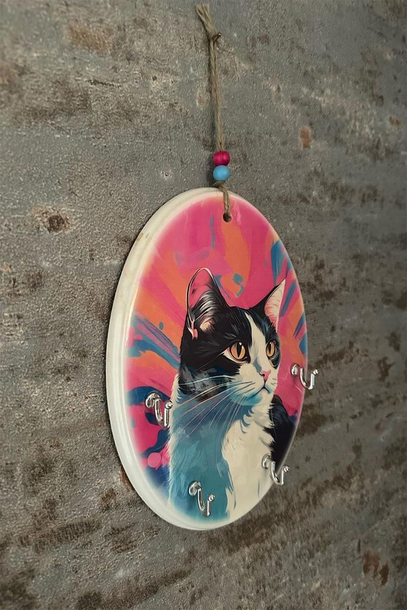 Tekir Kedi Seramik Anahtar Askılığı