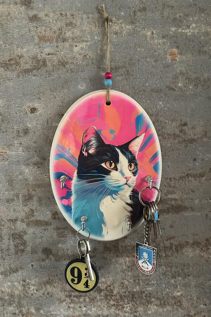 Tekir Kedi Seramik Anahtar Askılığı