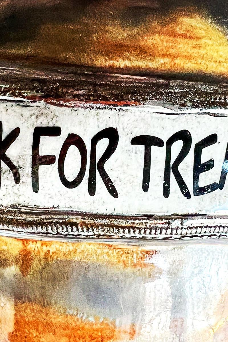 Trick For Treat Kahve Porselen Kedi Köpek Ödül Mama Kavanozu