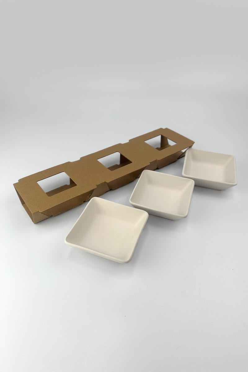 Triple Square Cookie Ceramic Bisque