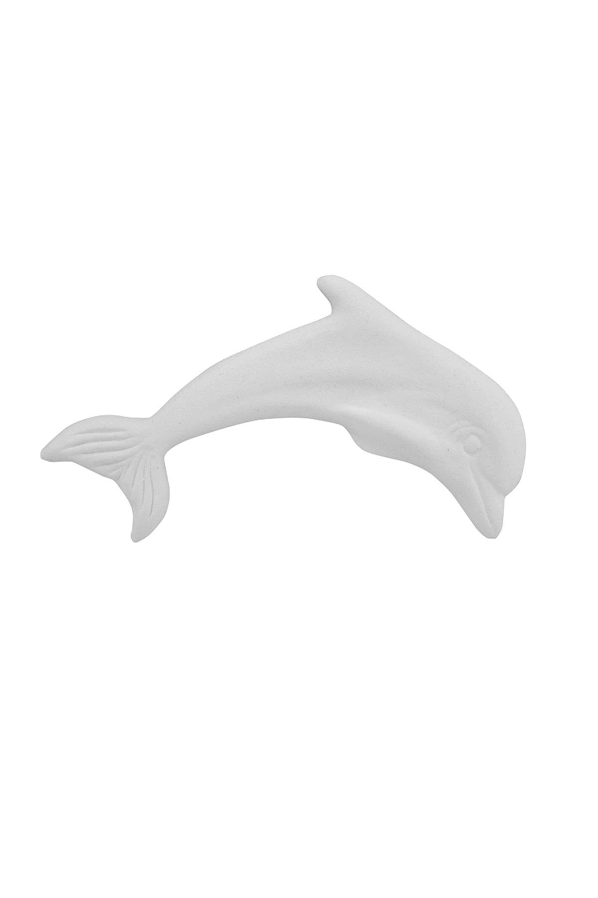 Dolphin Plaque Ceramic Bisque