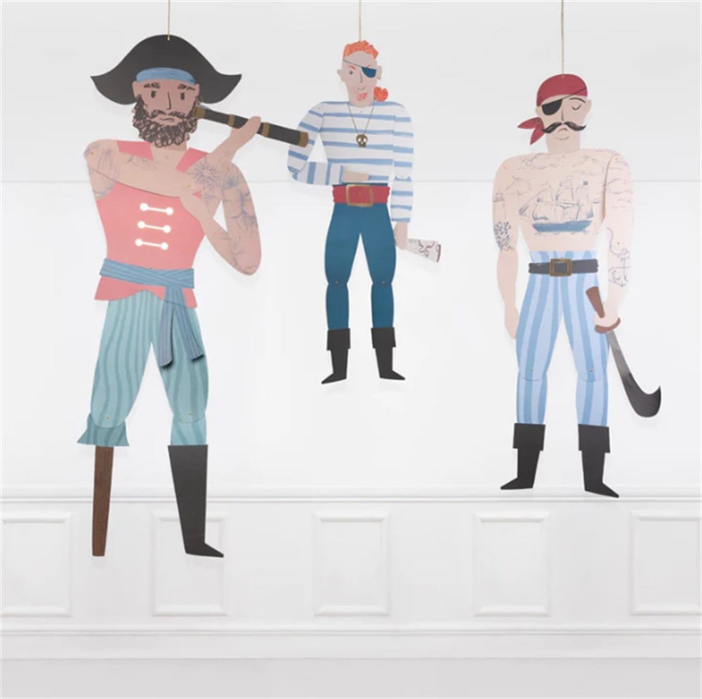 Meri Meri Giant Pirate Decorations - Dev Korsan Dekorlar - 3lü Asılan Süsler