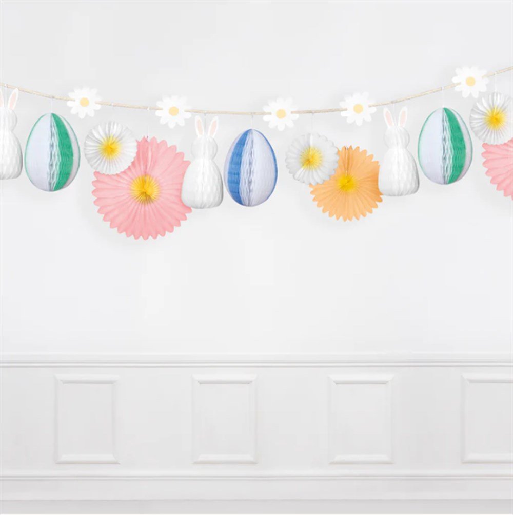 Meri Meri - Honeycomb Easter Bunny Garland - Petekli Paskalya Tavşan Asılan Süs Asılan Süsler
