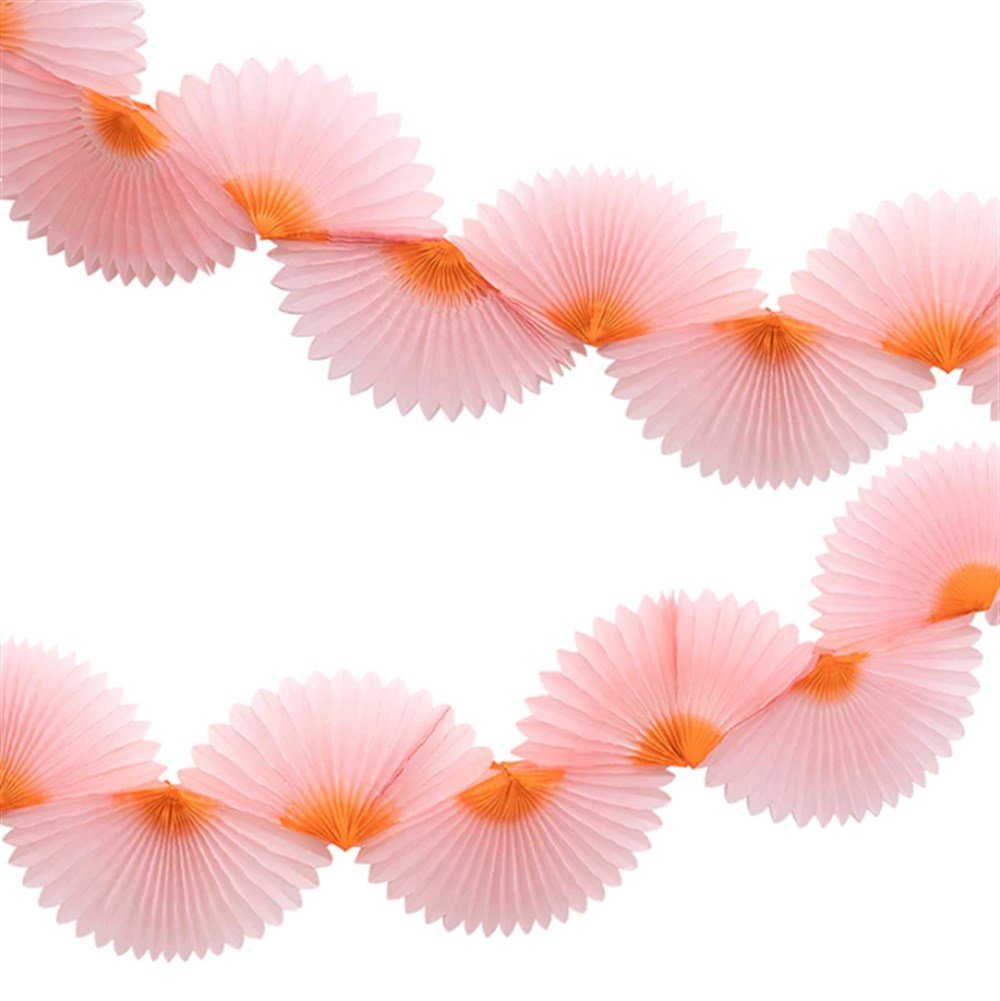 Meri Meri - Pink Honeycomb Fan Garland - Pembe Petekli Yelpaze Asılan Süs Asılan Süsler