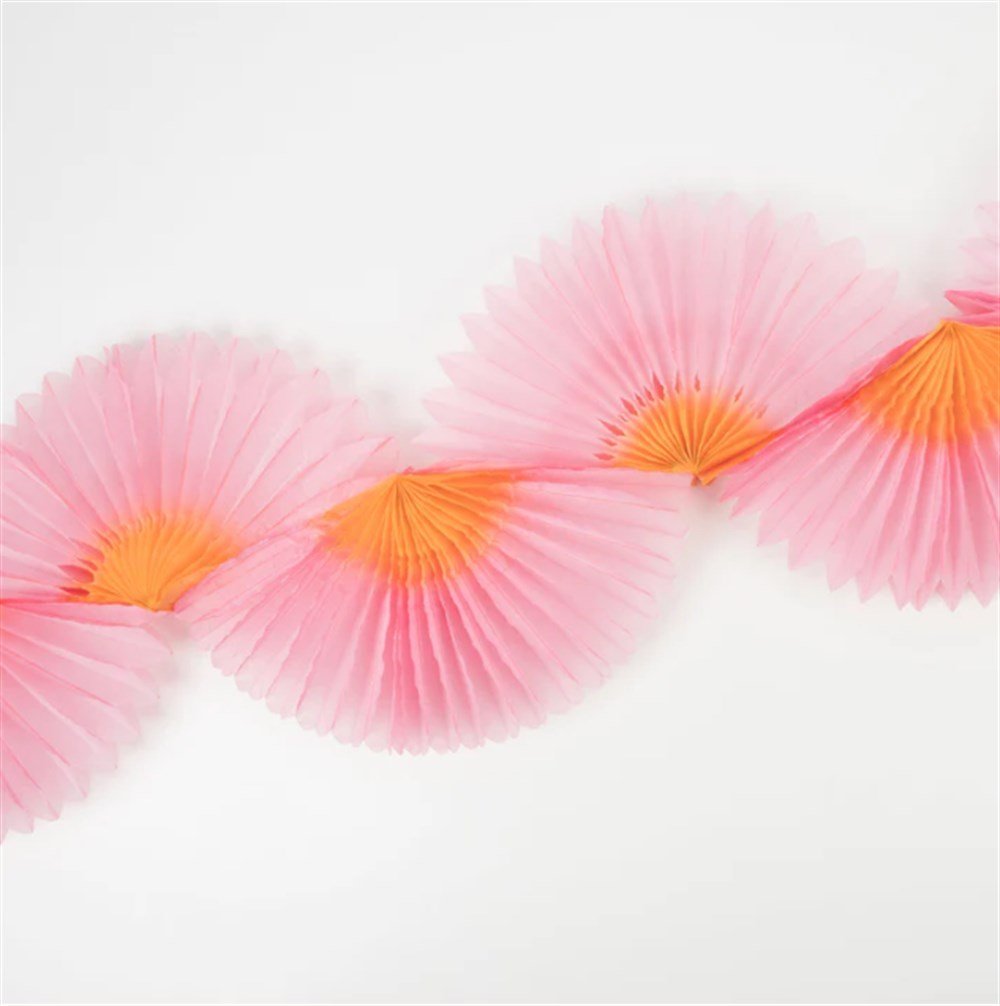 Meri Meri - Pink Honeycomb Fan Garland - Pembe Petekli Yelpaze Asılan Süs Asılan Süsler