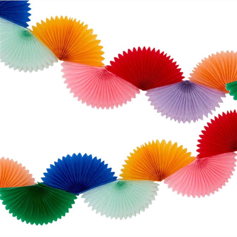 Meri Meri - Rainbow Honeycomb Fan Garland - Gökkuşağı Petekli Yelpaze Asılan Süs Asılan Süsler