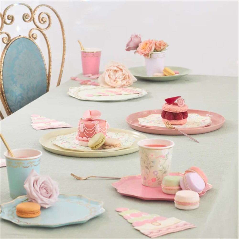 Meri Meri - Ladurée Paris Floral Cups - Ladurée Paris Çiçekli Bardaklar - 8'li Bardaklar