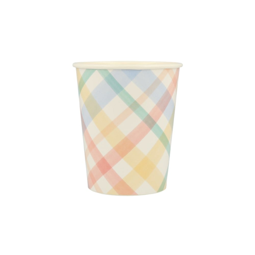Meri Meri - Spring Plaid Cups - Bahar Yeri Bardaklar - 8'li Bardaklar