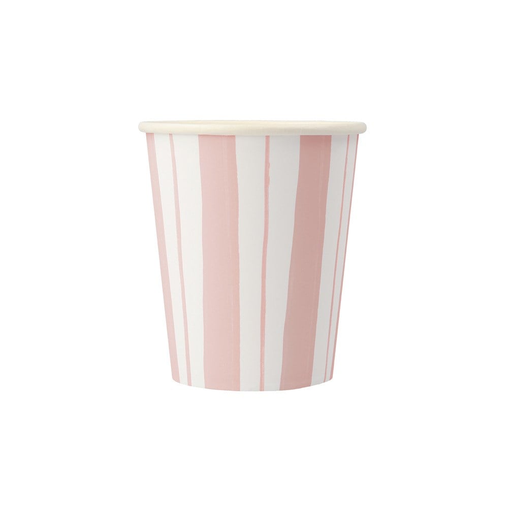 Meri Meri - Ticking Stripe Cups - Kalın Çizgili Bardaklar - 8'li Bardaklar
