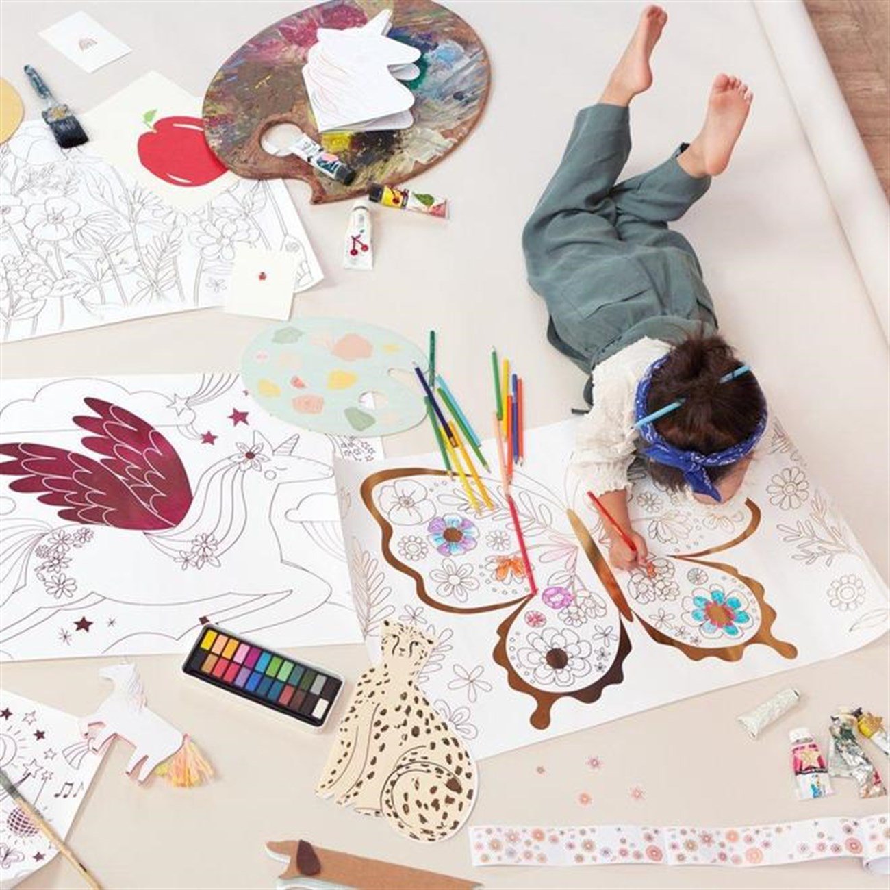 Deniz Kızı Boyamalı Poster Boyama Posterleri