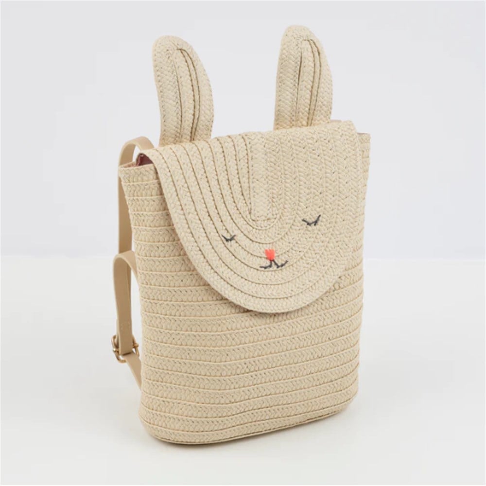 Meri Meri - Raffia Bunny Backpack - Rafya Tavşan Sırt Çantası Çanta & Cüzdanlar