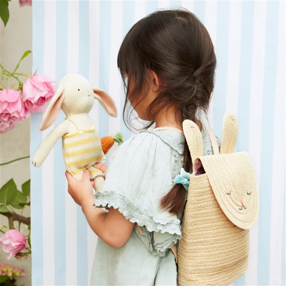 Meri Meri - Raffia Bunny Backpack - Rafya Tavşan Sırt Çantası Çanta & Cüzdanlar