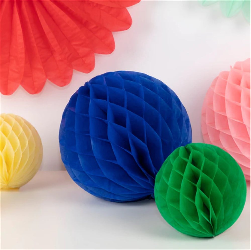 Meri Meri - Rainbow Honeycomb Decoration Kit - Gökkuşağı Petekli Dekor Kiti - 16 parça Çarklar & Küreler