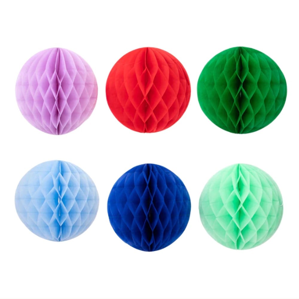 Meri Meri - Rainbow Honeycomb Decoration Kit - Gökkuşağı Petekli Dekor Kiti - 16 parça Çarklar & Küreler