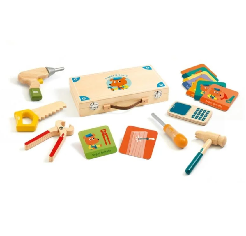 DjecoDjeco Ahşap Alet Çantası - Super BricoloDJ06500