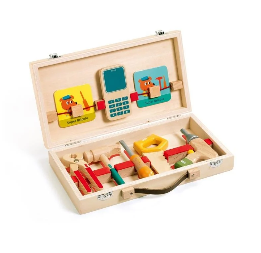 DjecoDjeco Ahşap Alet Çantası - Super BricoloDJ06500