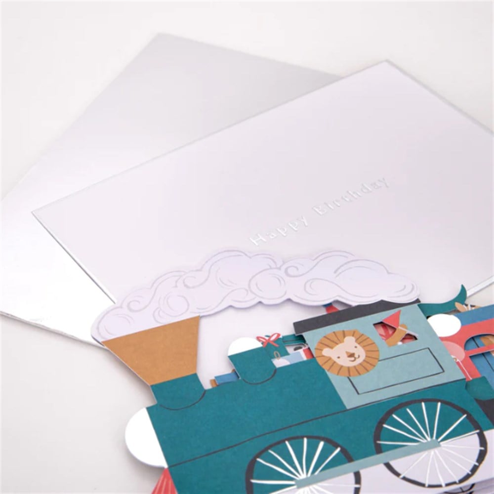 Meri Meri - Birthday Train Concertina Card - Doğum Günü Treni Tebrik Kartı Doğum Günü