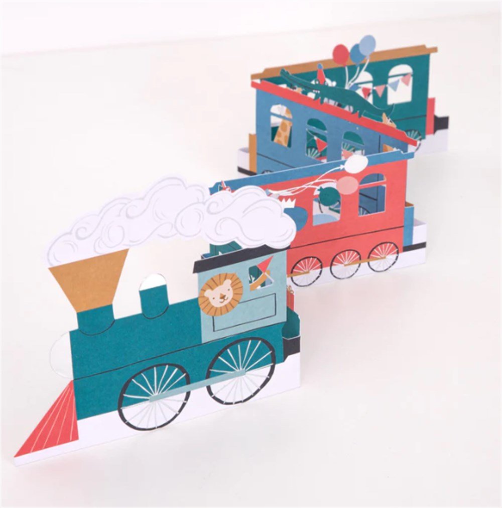 Meri Meri - Birthday Train Concertina Card - Doğum Günü Treni Tebrik Kartı Doğum Günü