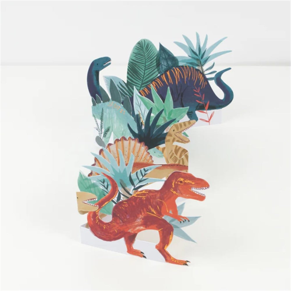 Meri Meri - Dinosaur Concertina Card - Dinozor Tebrik Kartı Doğum Günü