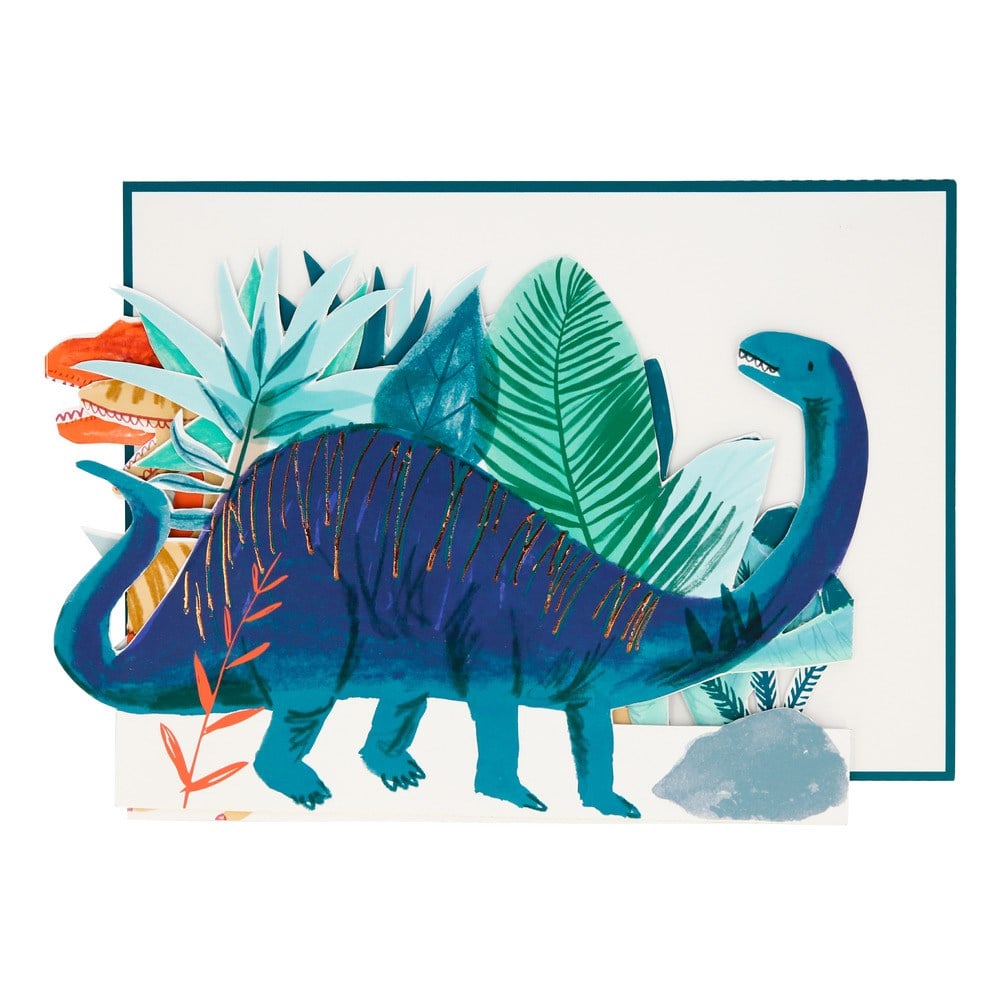Meri Meri - Dinosaur Concertina Card - Dinozor Tebrik Kartı Doğum Günü
