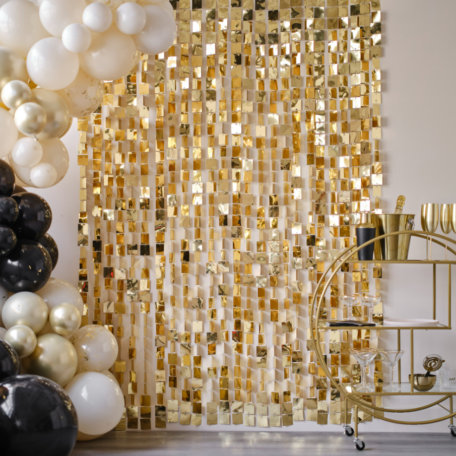 Ginger Ray - Backdrop - Sequin Wall - Gold/Champagne - Arka Fon - Payetli Duvar - Altın/Şampanya Gizden Gelenler