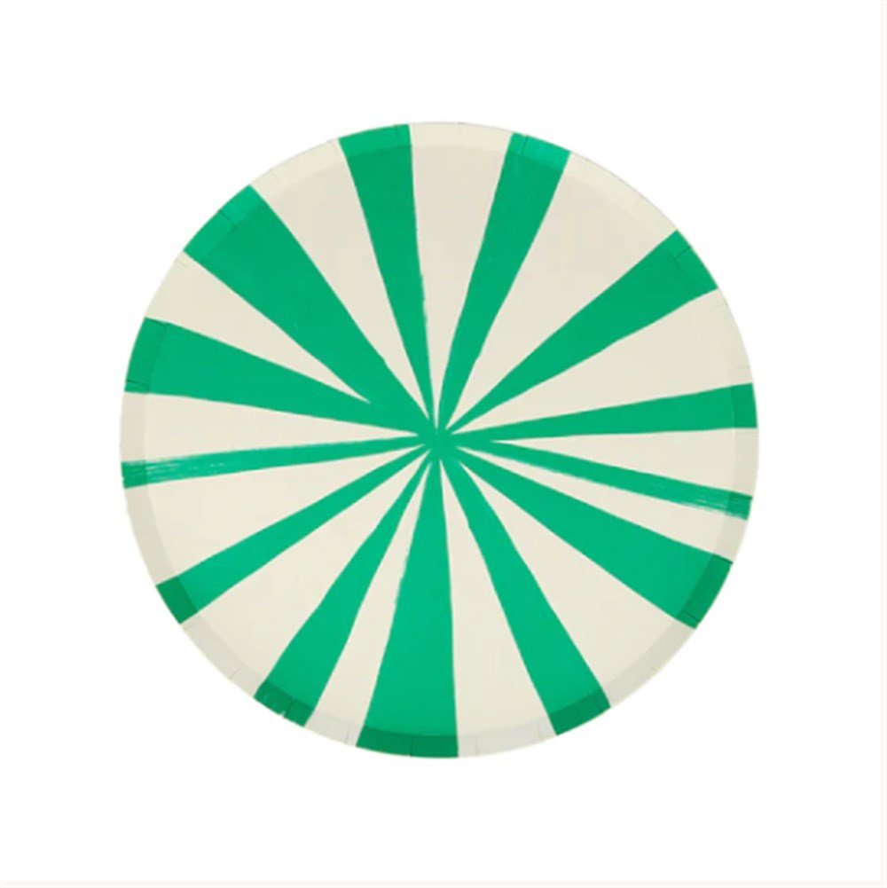 Karışık Renkli Çizgili Orta Boy Tabaklar (8'li) Gizden Gelenler