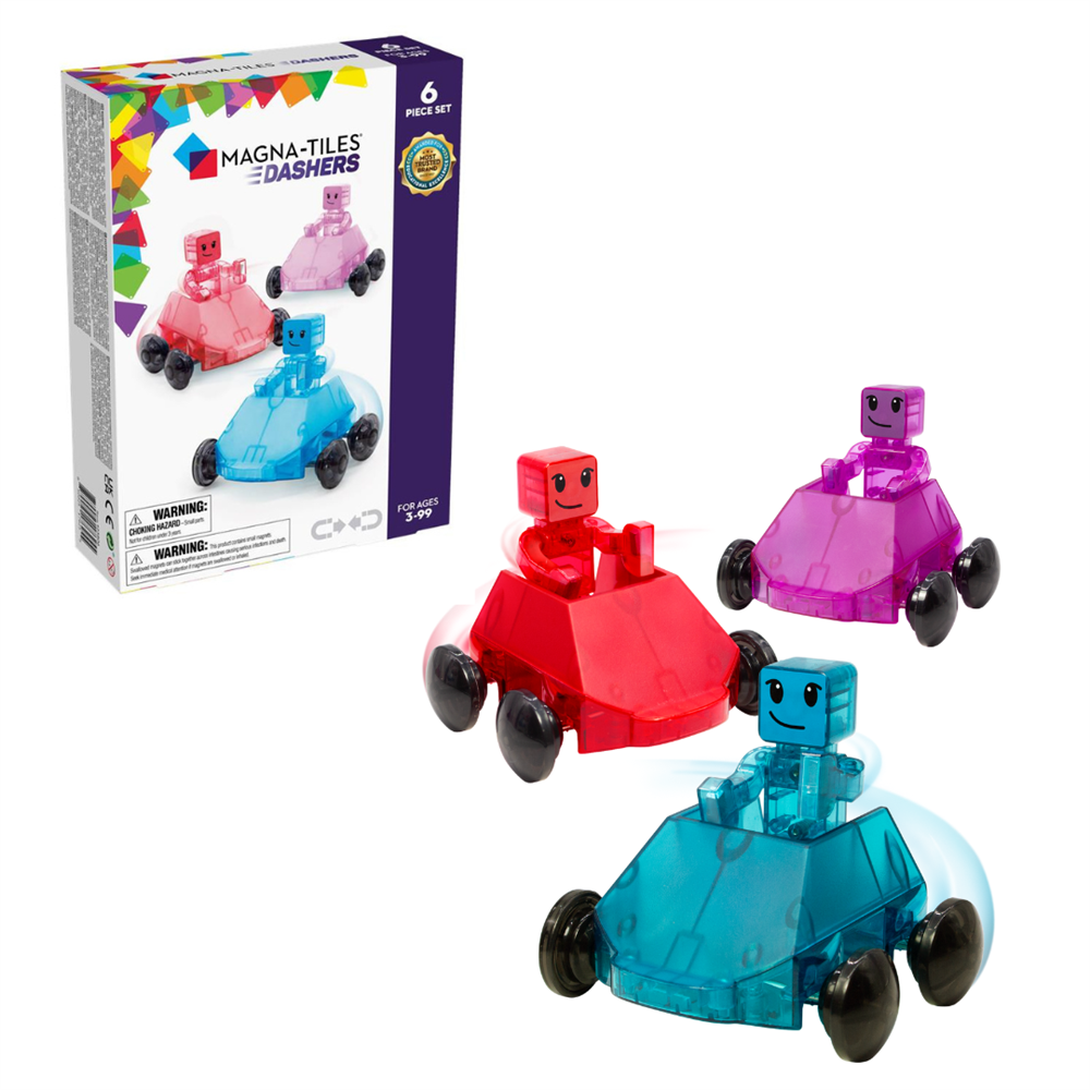 Magna-Tiles - Dashers 6-Piece Set - Hızlı Sürücüler 6 Parça Gizden Gelenler