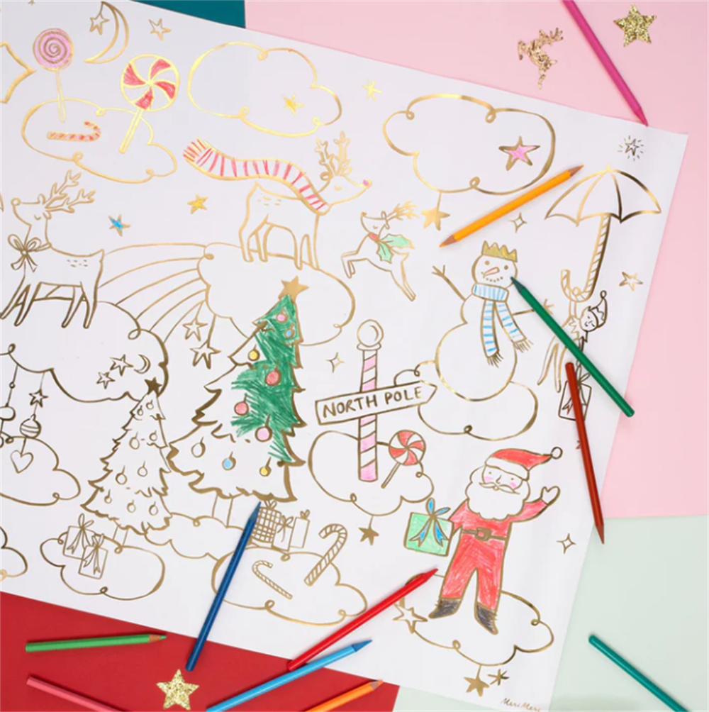 Meri Meri - Christmas Colouring Posters - Yeni Yıl Boyama Posterleri (2'li) Gizden Gelenler